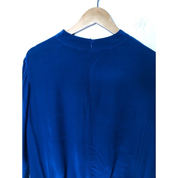 Scotch & Soda Blue Long Sleeve Knot Front Blouse Top Size Large Office - Picture 14 of 16